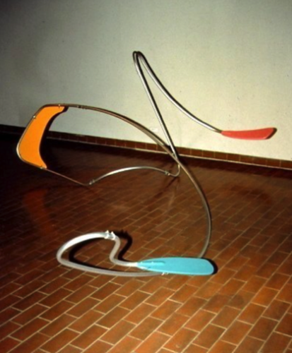Zig-Zag
Steel, Wood, Hardware, Paint
11&rsquo;L. x 8&rsquo;3&rdquo;W. x 4&rsquo;H.
1992