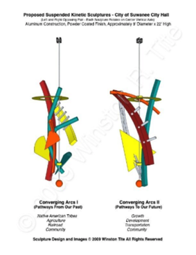 Image Sheet-Proposed Suspended Kinetic Sculptures
Converging Arcs I & II
CAD Drawing
8 1/2&rdquo; x 11&rdquo;
2009